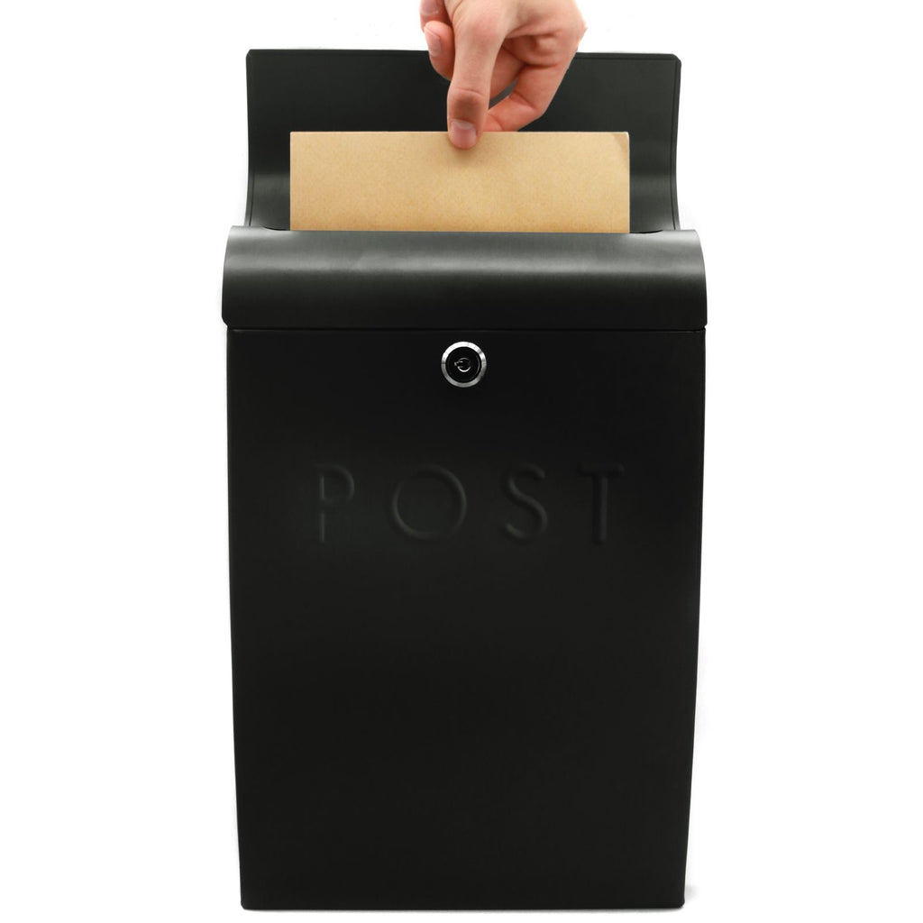 Wall Mounted Post Box in Black | M&W	