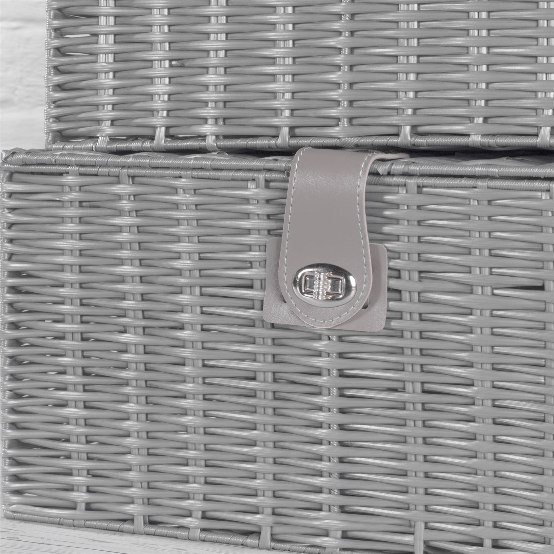 Resin Woven Storage Baskets - Set of 3 Grey | M&W	