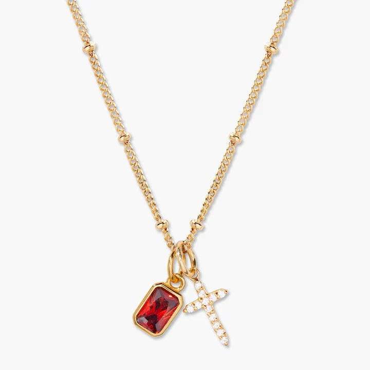 Birthstone Cross Necklace