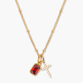Birthstone Cross Necklace