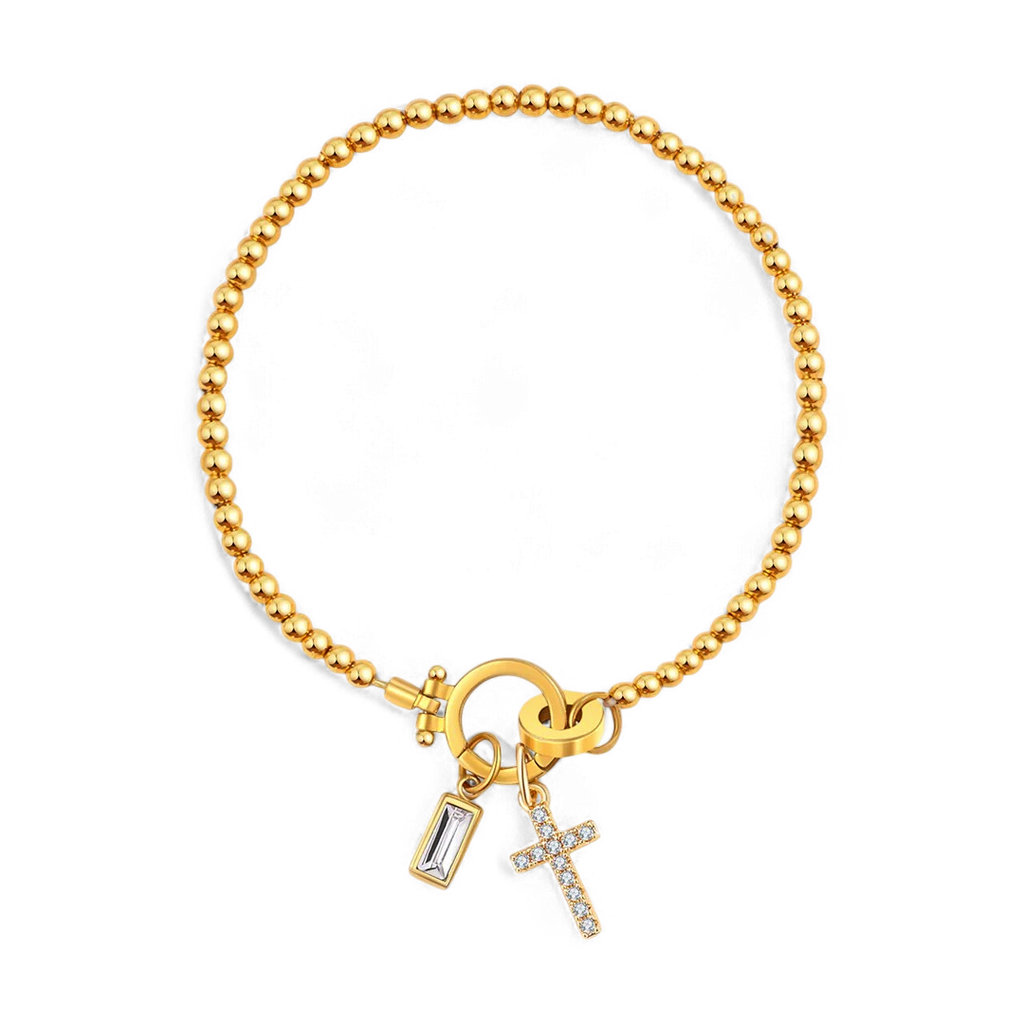 Cross Birthstone Bracelet