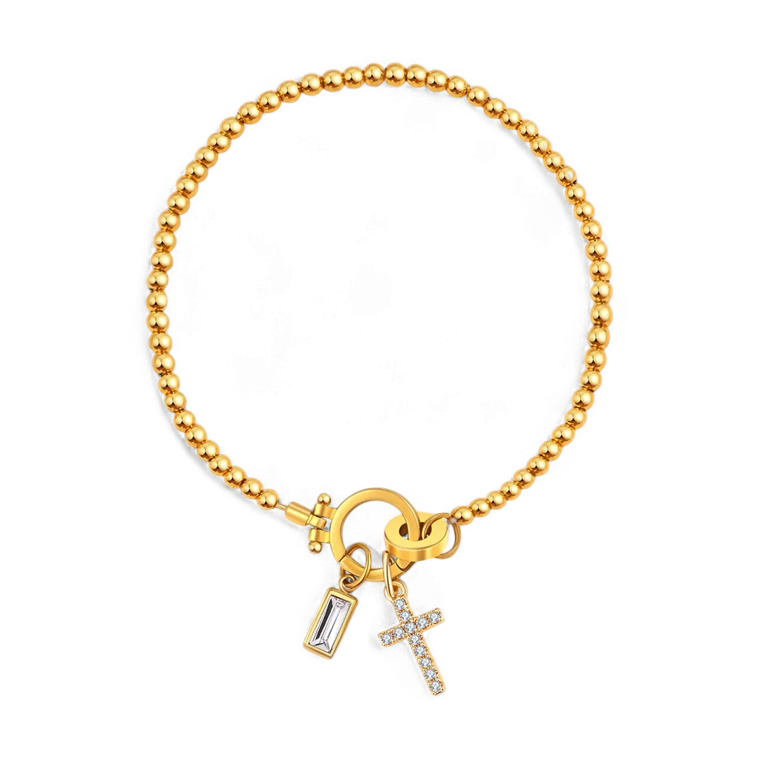 Cross Birthstone Bracelet