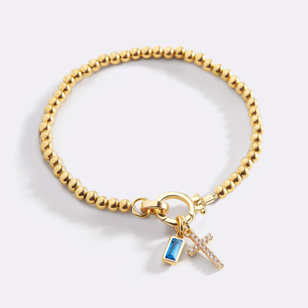 Cross Birthstone Bracelet