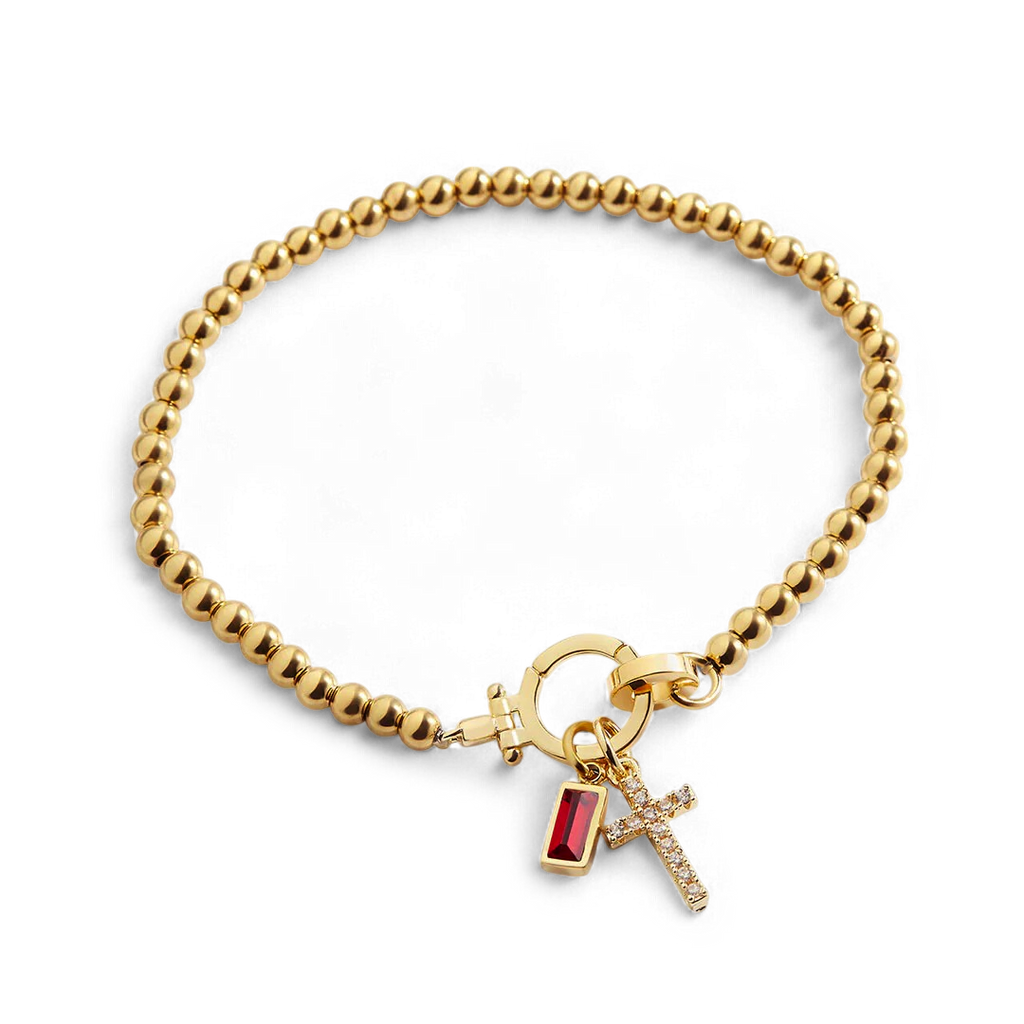 Cross Birthstone Bracelet
