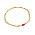 Gold Beaded Birthstone Bracelet