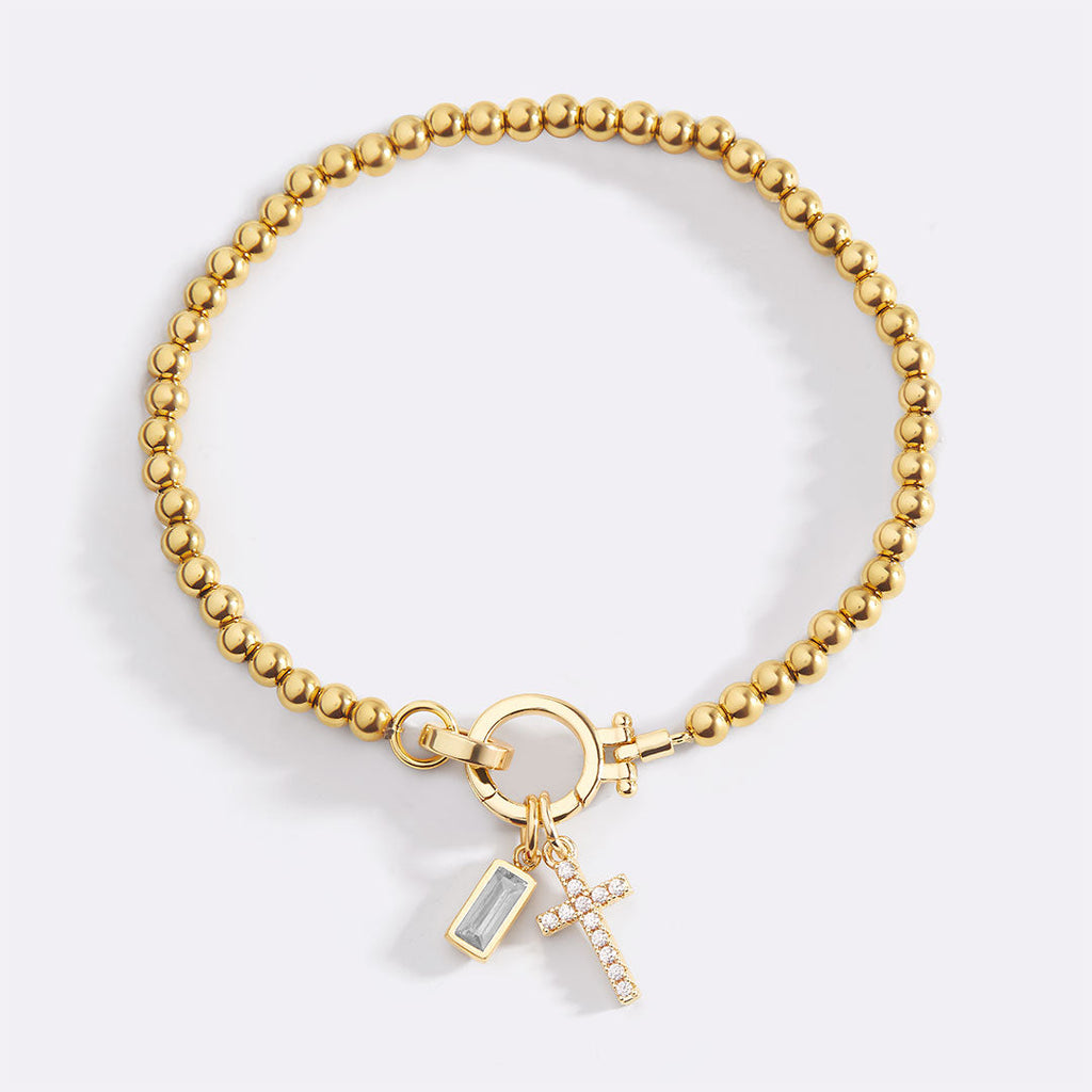 Cross Birthstone Bracelet