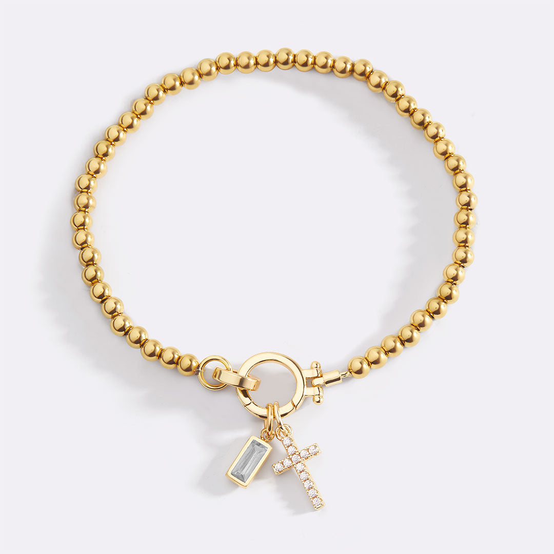 Cross Birthstone Bracelet
