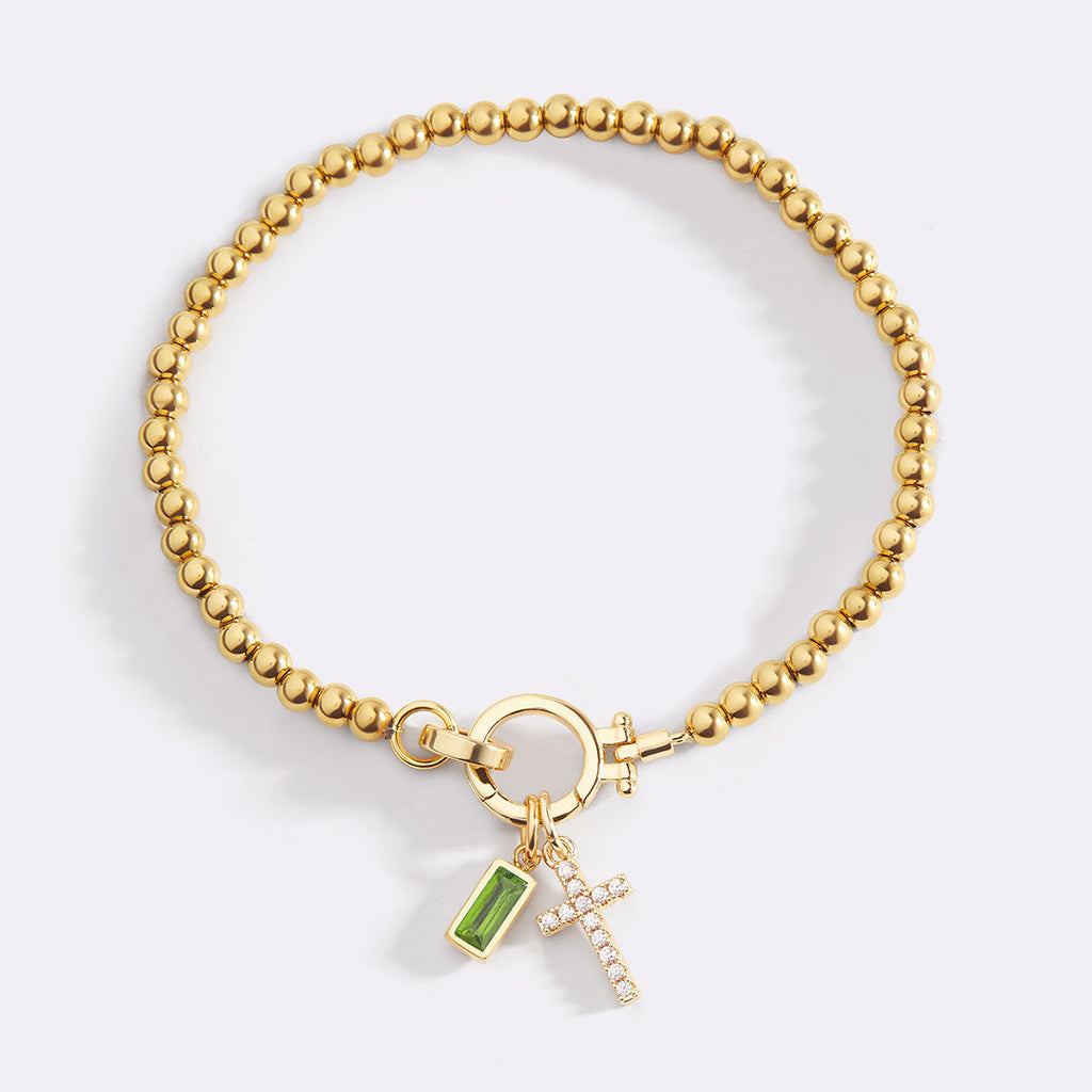Cross Birthstone Bracelet
