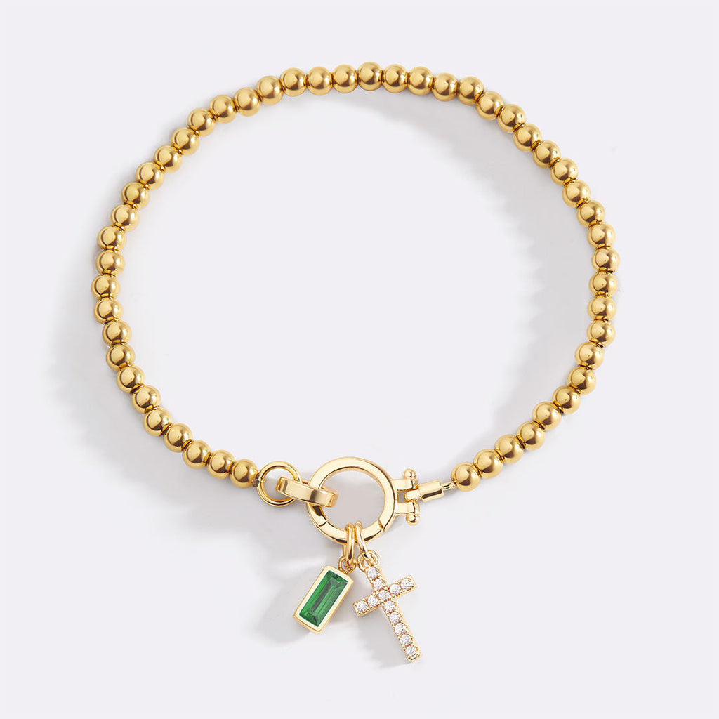Cross Birthstone Bracelet