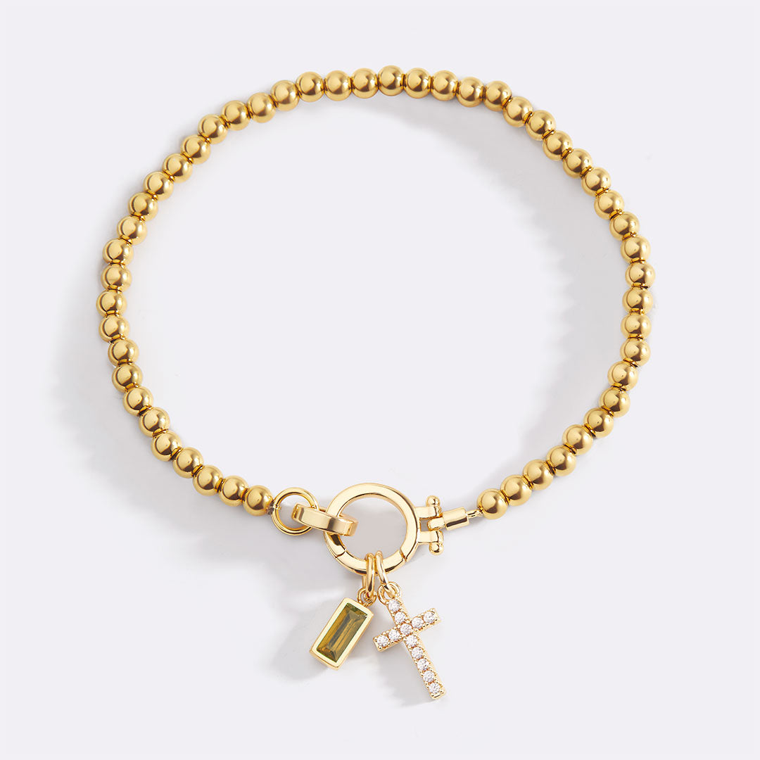 Cross Birthstone Bracelet