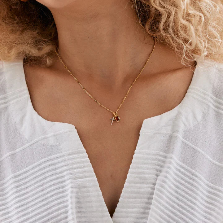 Birthstone Cross Necklace
