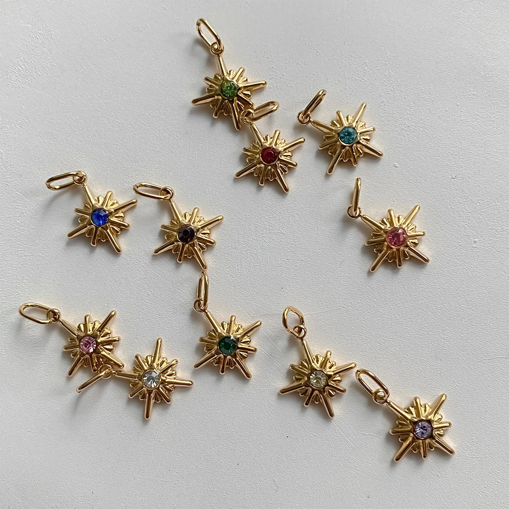 Star Shiny Birthstone Charms