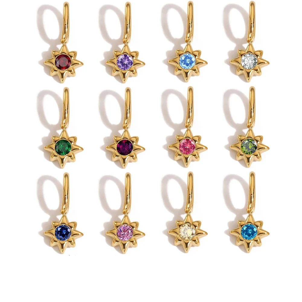 Star Pendant Birthstones Charms