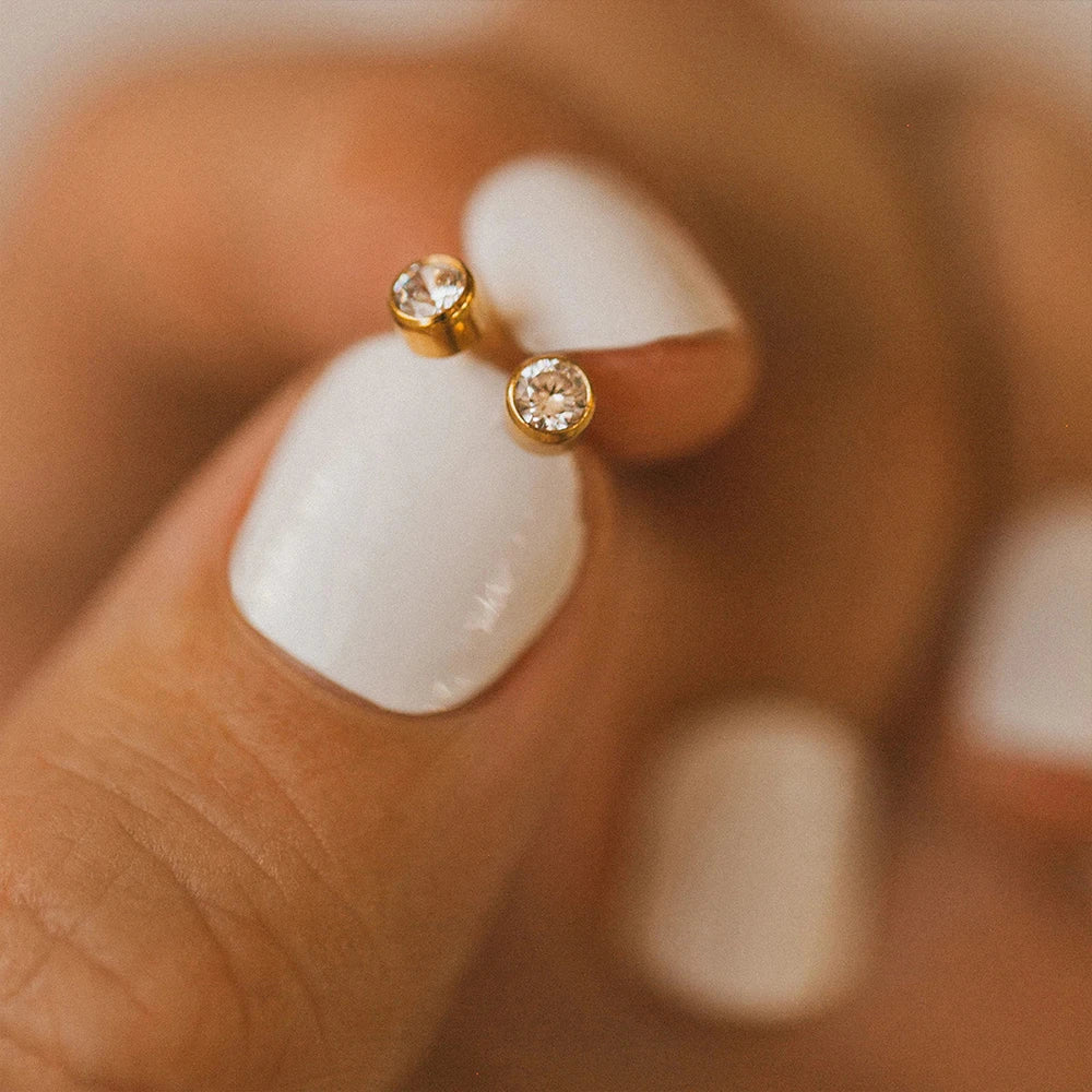 Birthstone Round Stud Earring