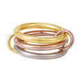 18K Elegant Gold Plated & Bronze & Silver Stacked Rings