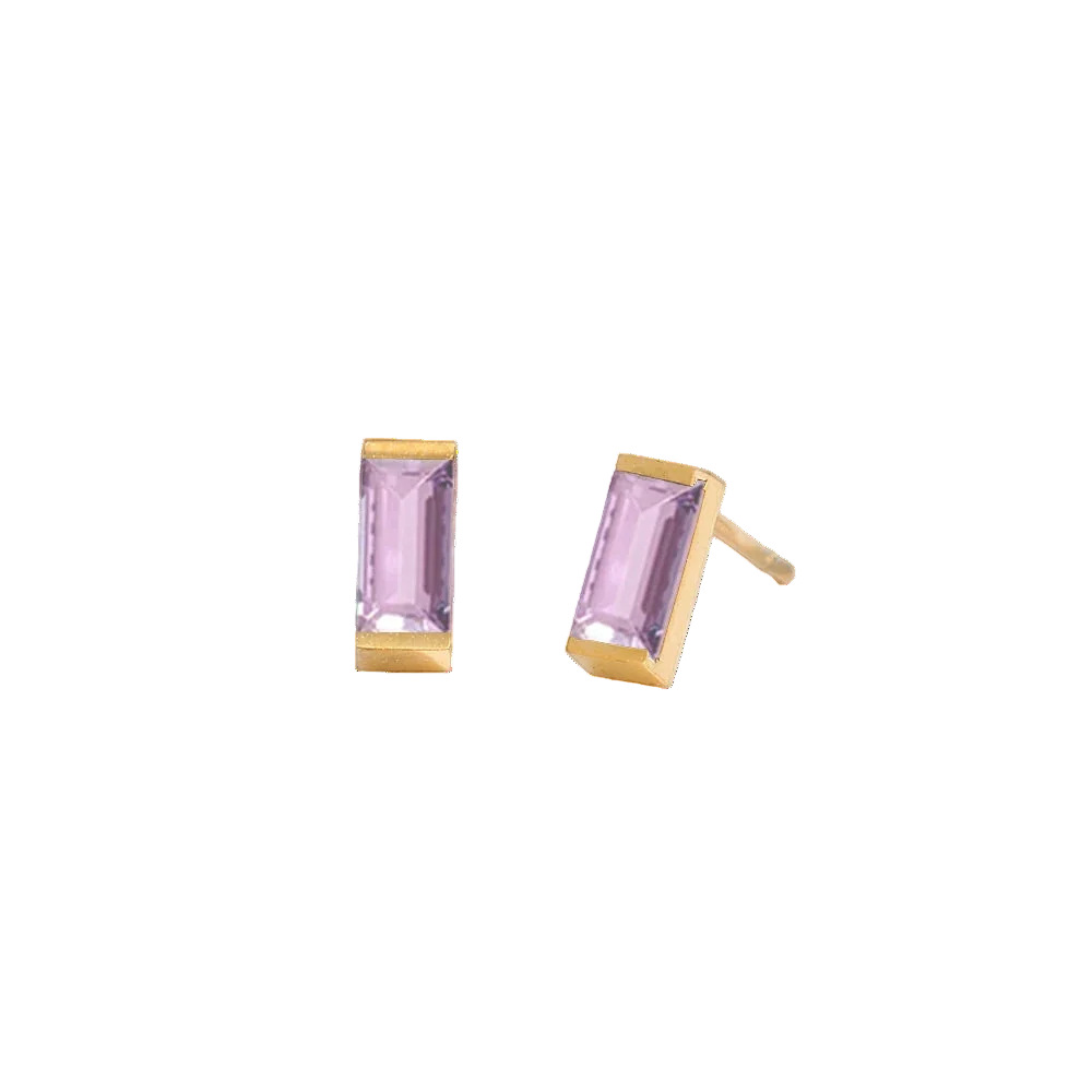 Rectangle Birthstone Earrings