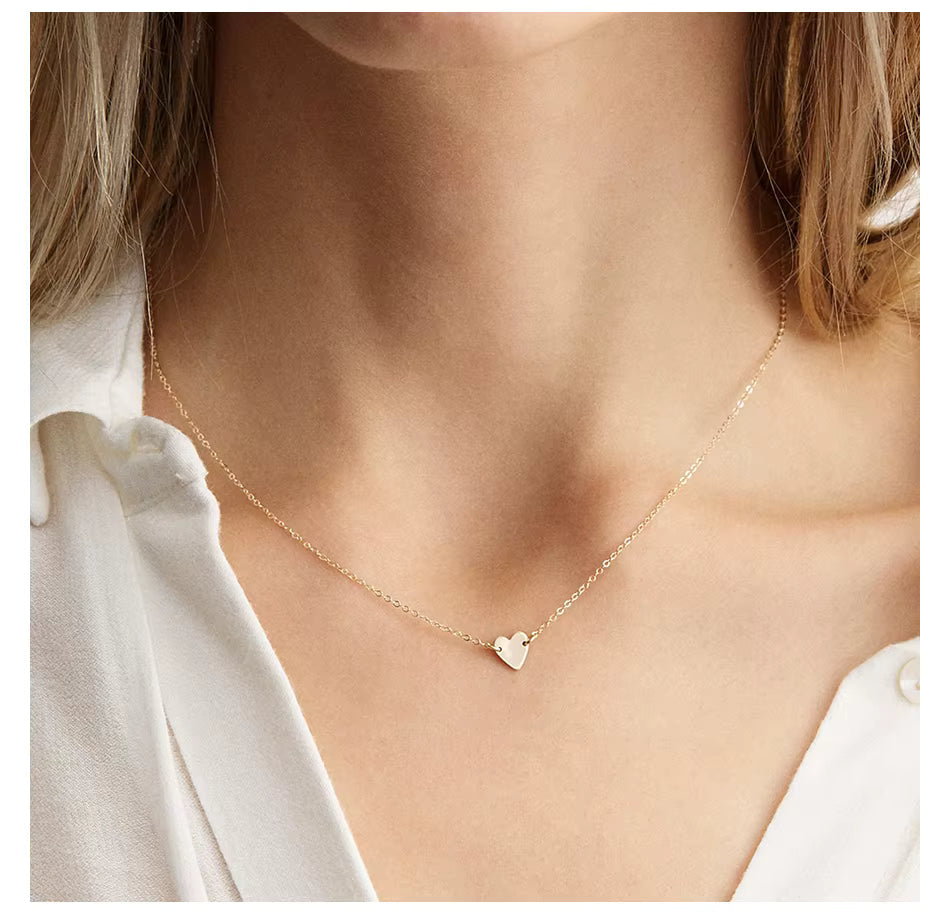 Heart Pendant Necklace - Gold & Silver