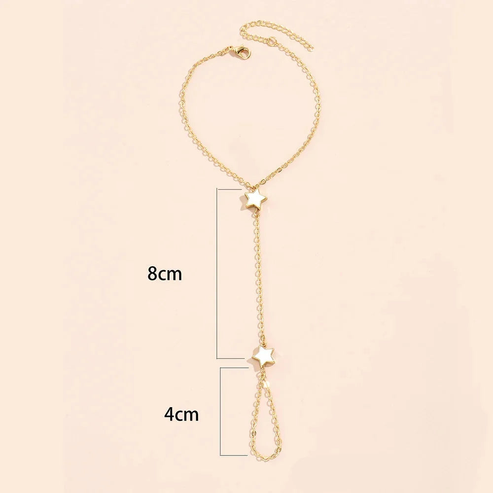 Gold Star Hand Chain Bracelet
