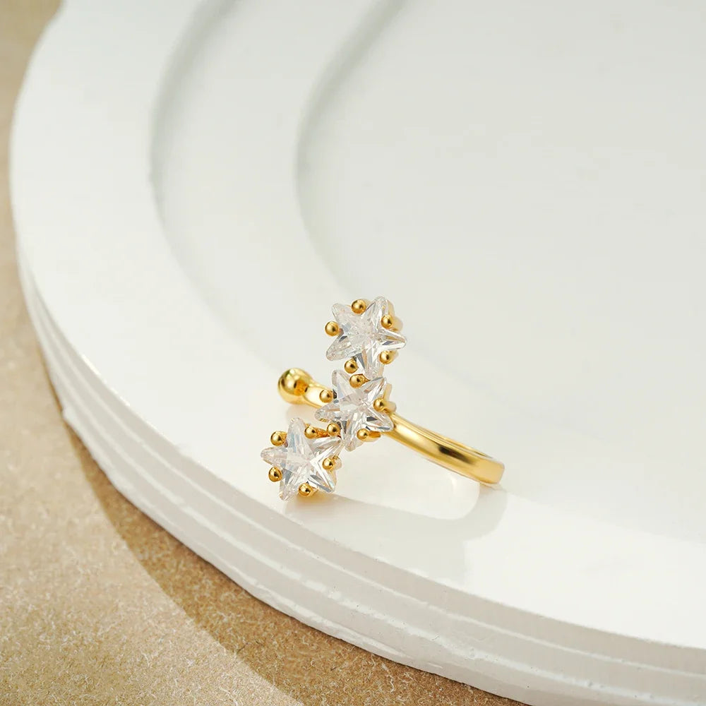 18K Gold Plated Star Ear Cuff
