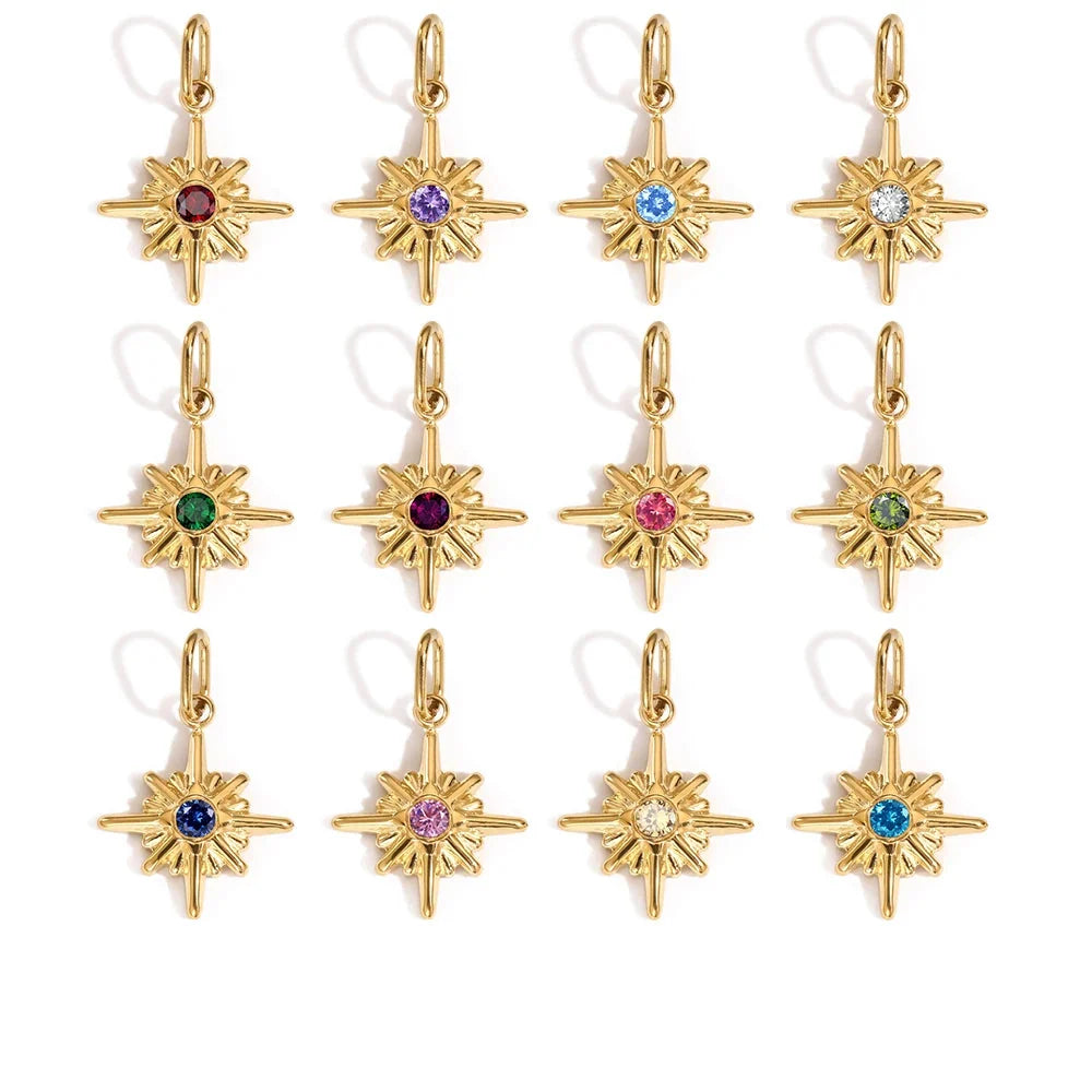 Star Shiny Birthstone Charms