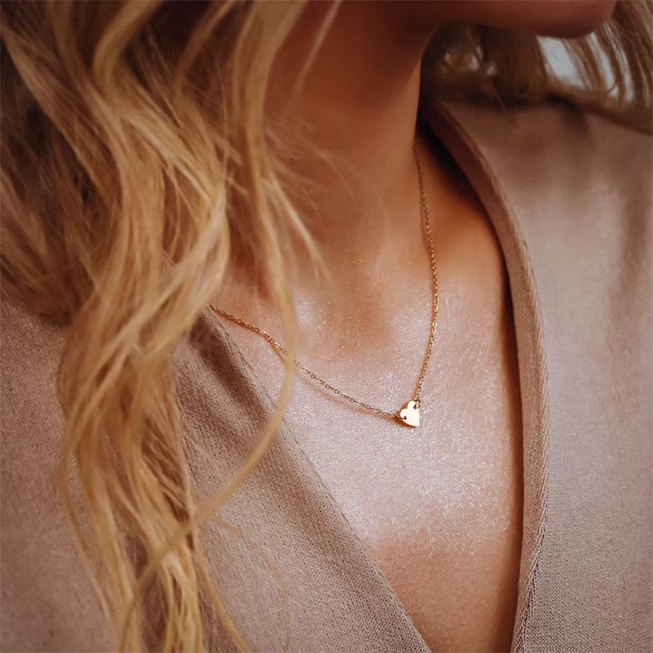 Heart Pendant Necklace - Gold & Silver