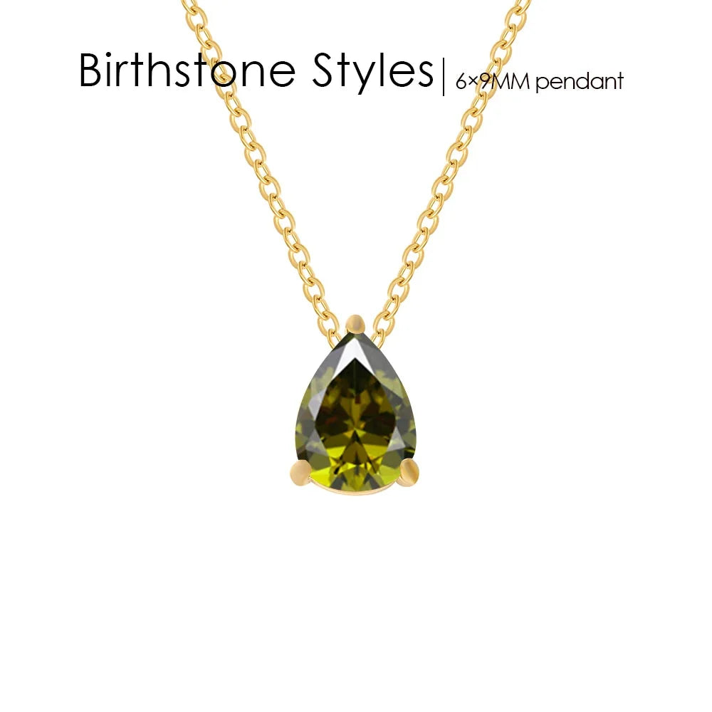 Teardrop Birthstone Necklace