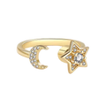 Celestial Moon & Star Spinner Ring