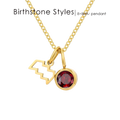 14K Gold, Silver & Rose Gold Zodiac Birthstone Necklace