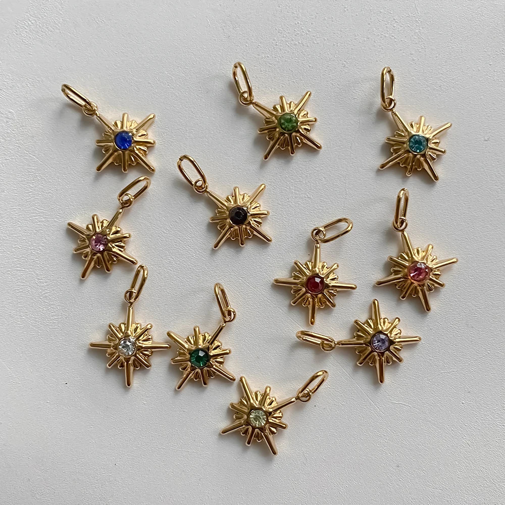 Star Shiny Birthstone Charms