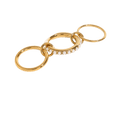 Gold Triple-Link Zircon Stacked Ring
