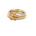 Two-Tone Double-Loop Zircon Stacked Ring
