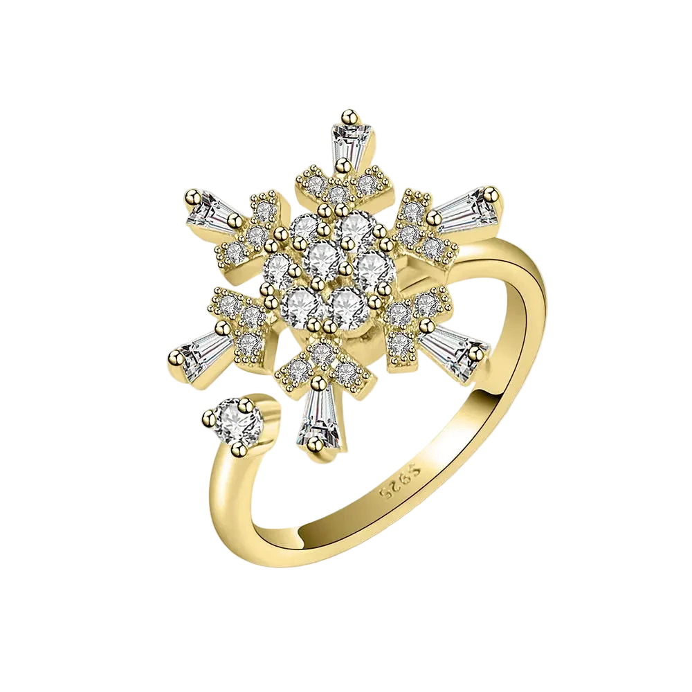 Adjustable Snowflake Spinner Ring