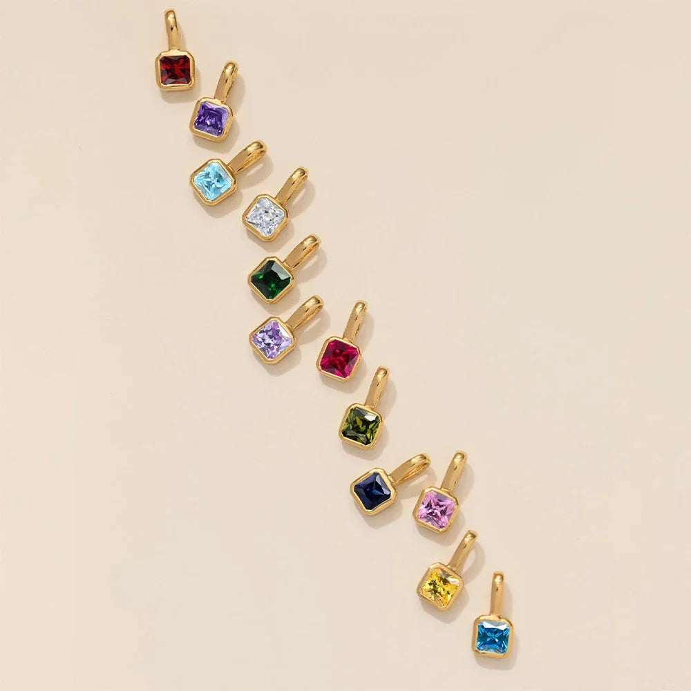 Octagon Birthstone Charms