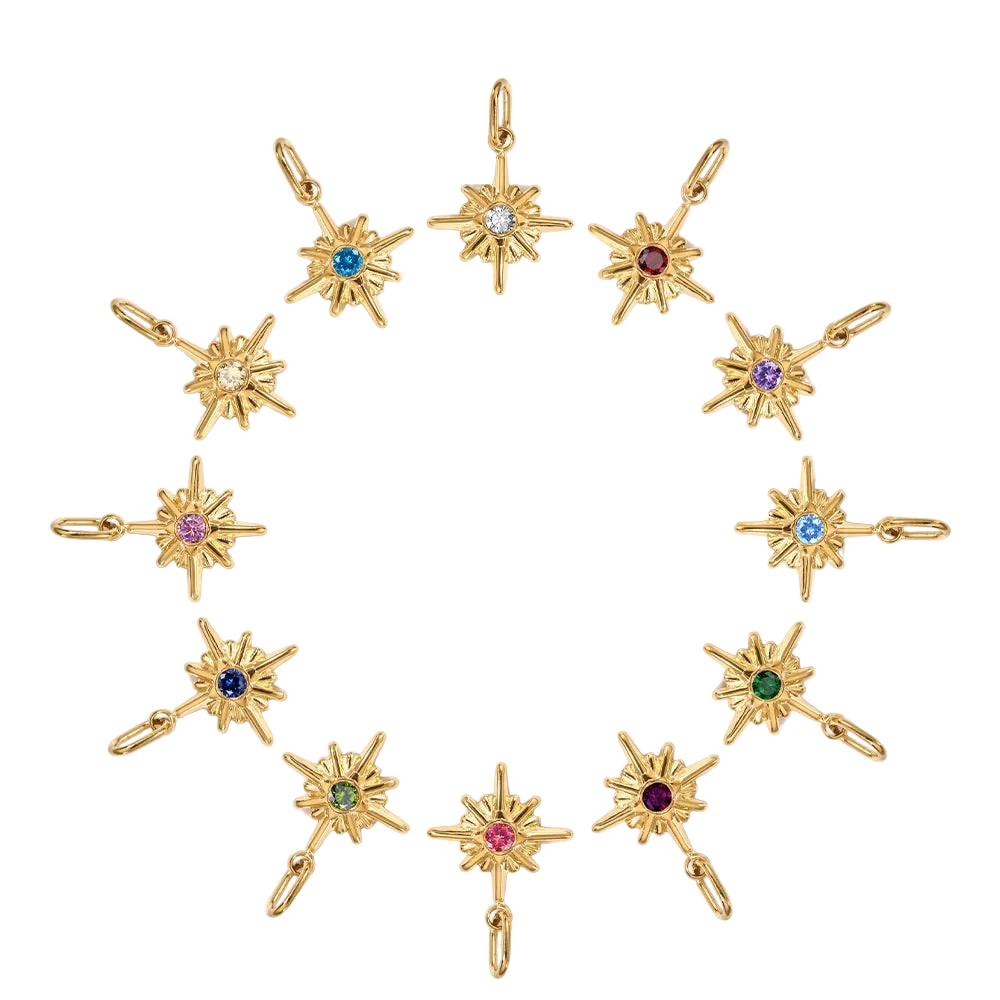 Star Shiny Birthstone Charms