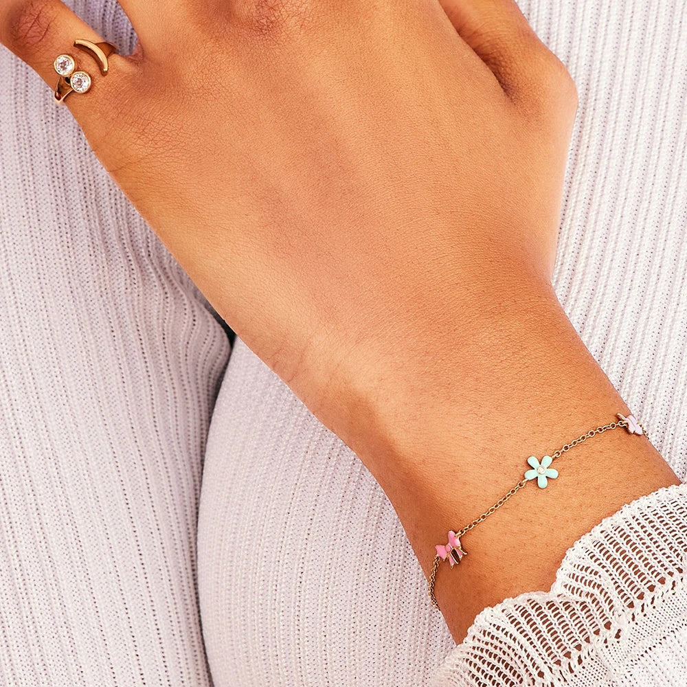 Bowknot & Flowers & Butterfly Charm Bracelet