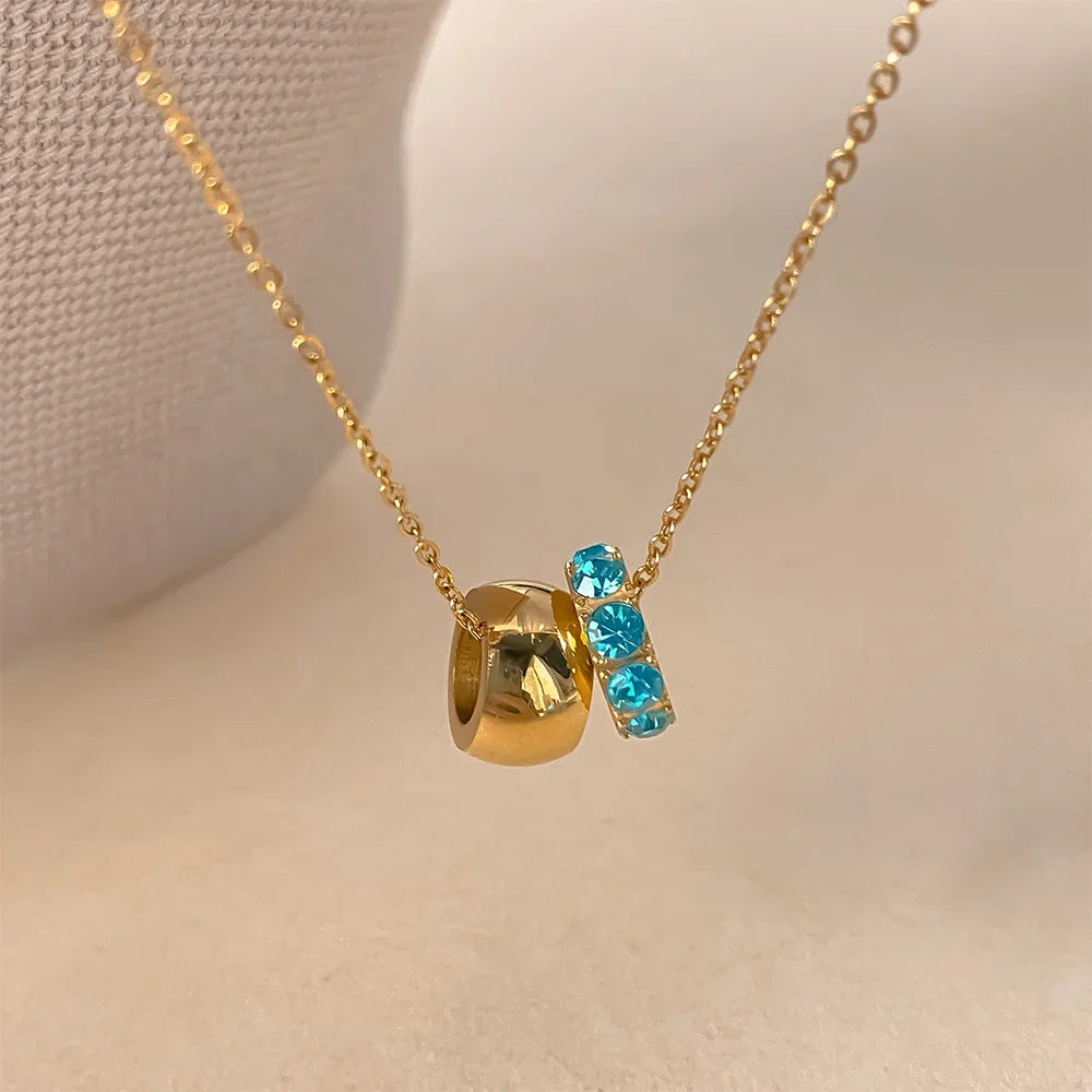 18K Gold Plated Birthstone Charm Necklace