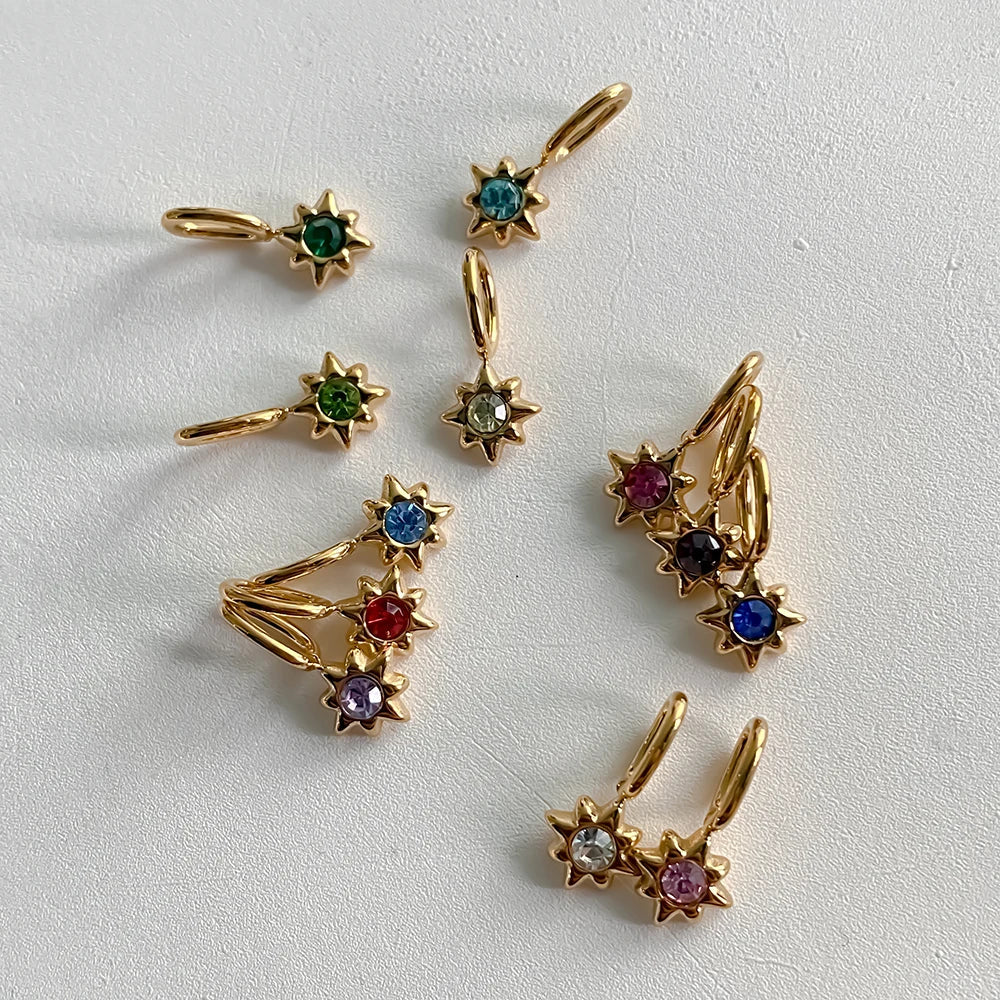 Star Pendant Birthstones Charms