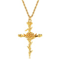 Birth Month Flower Cross Pendant
