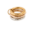 18K Elegant Gold&Bronze&Silver Stacked Rings