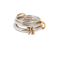 18K Elegant Silver&Bronze&Gold Stacked Rings
