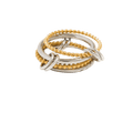 Two-Tone Rope & Beaded Interlocking Ring