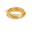 Gold Multi-Band Hoop & Zircon Stacked Ring