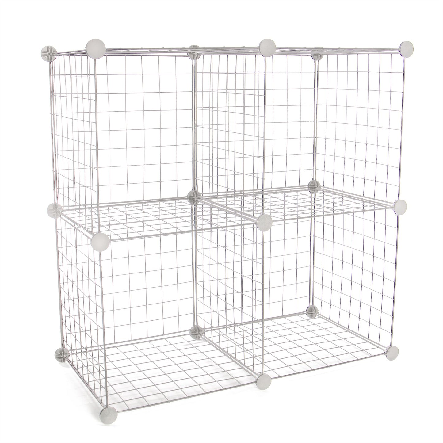 4 Cube Wire Storage Shelves White | Pukkr	