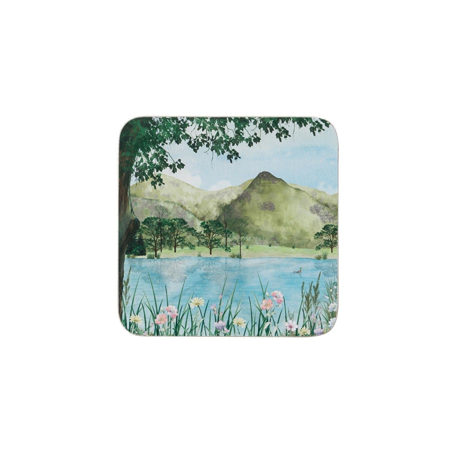 Lake Scene Set of 4pk Coasters