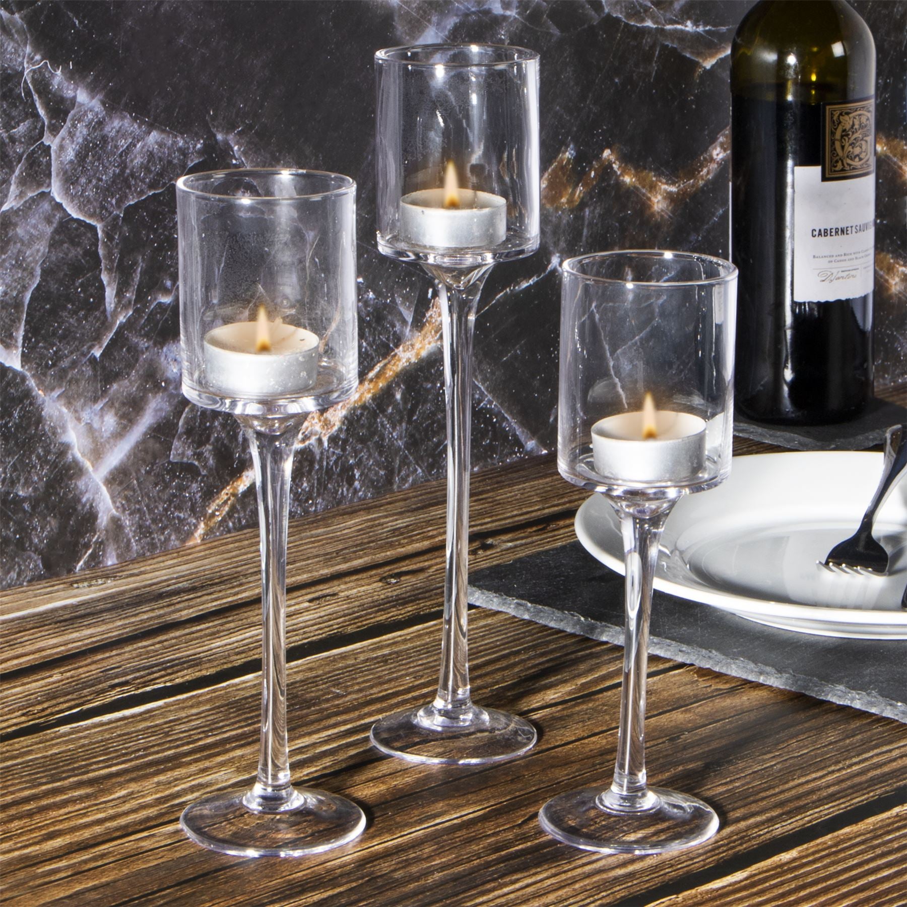 Tea Light Candle Holders - Set of 3 | M&W	