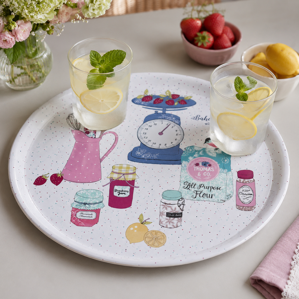 Ashley Thomas Large Melamine Round Tray