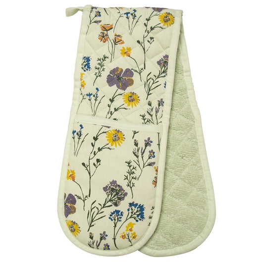 Pressed Flowers Double Oven Gloves	
