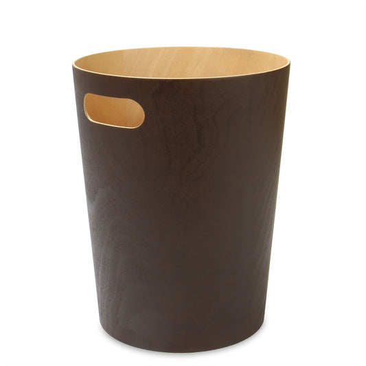 Wooden Waste Paper Bin Brown | M&W	