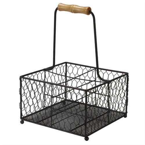 4 Bottle Holder with Wooden Handle | M&W	