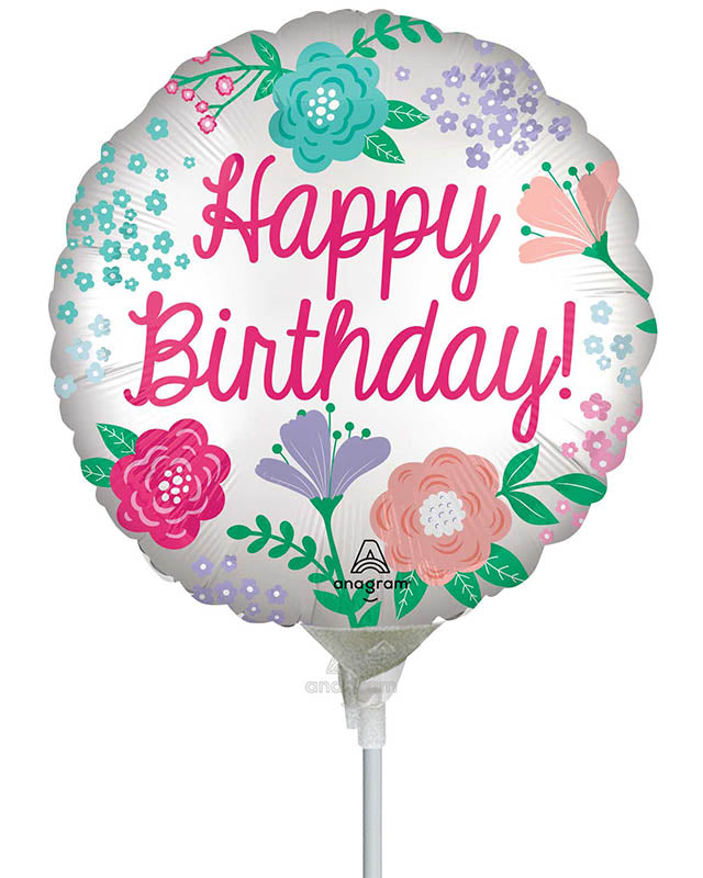 Satin Happy Birthday Garden Mini Air-fill (Uninflated)